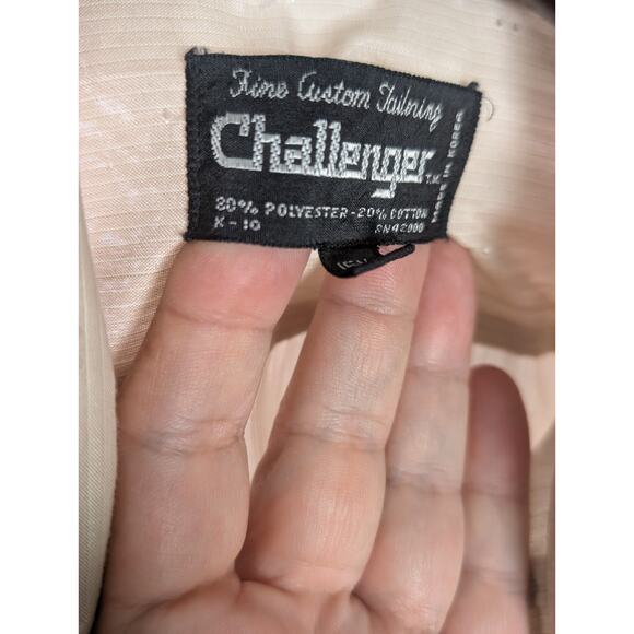 Disco Shimmer Stripe Vintage 70s Challenger Men’s Shirt Beige Stripe Long Sleeve - Picture 6 of 10